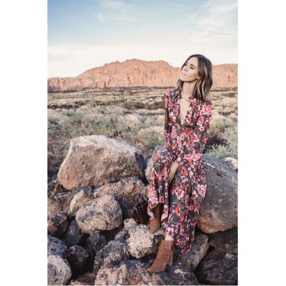 💕FAME & PARTNERS💕 The Capulet Dress ~ Floral Print Maxi Dress Long Sleeve 8 - Picture 3 of 16